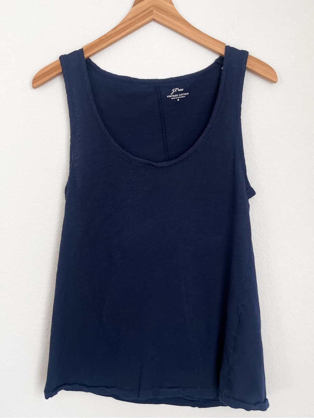 J.Crew Vintage Cotton Tank Top Small Navy Blue